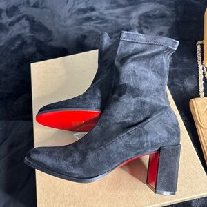 Louboutin Suede Heel Booties